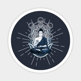 Sacred Mandala Buddha blue Magnet